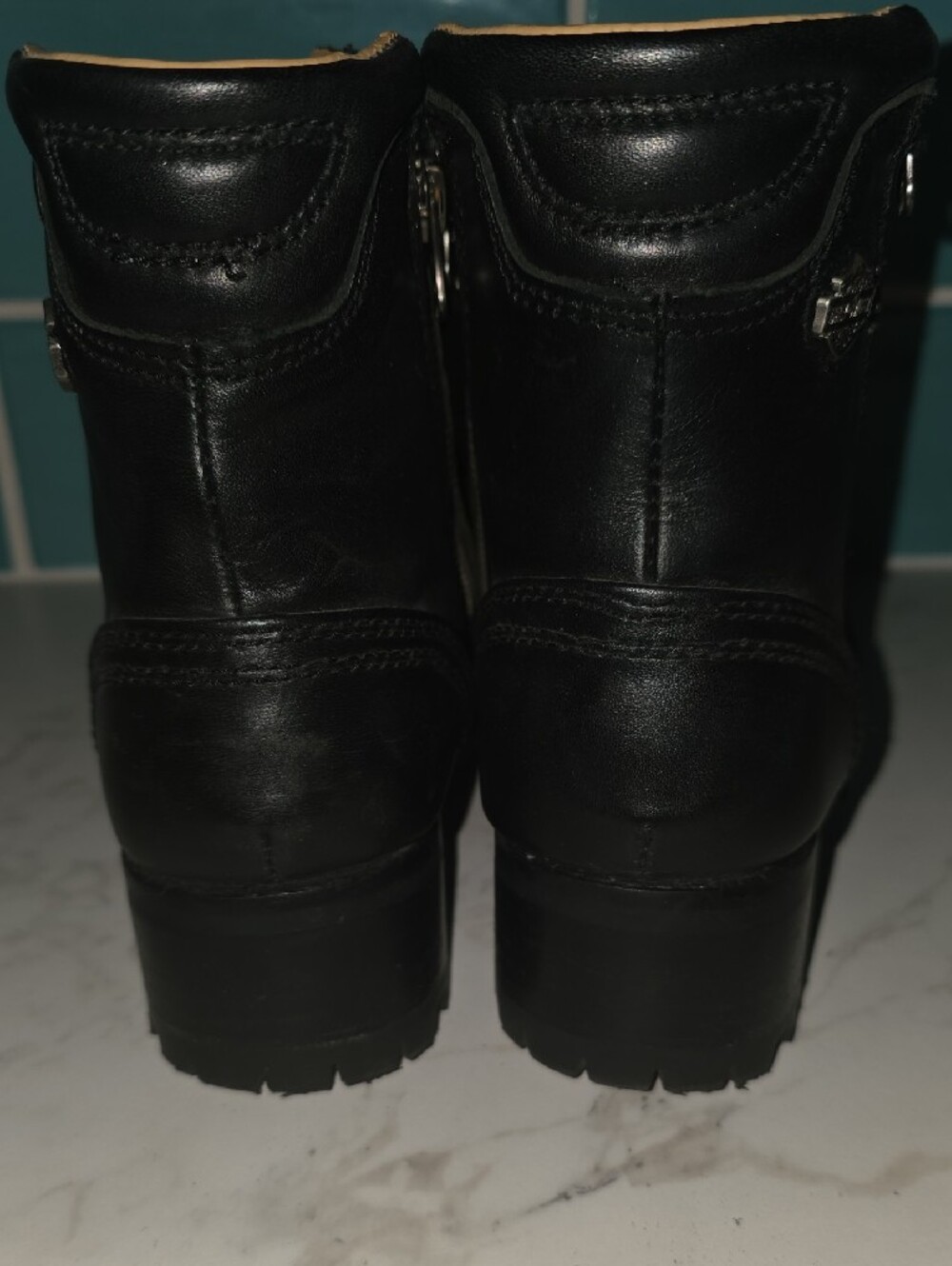 Harley-Davidson Alysa Black Leather Motorcycle Boots with Side Zippers Size 6.5 - Picture 10 of 12